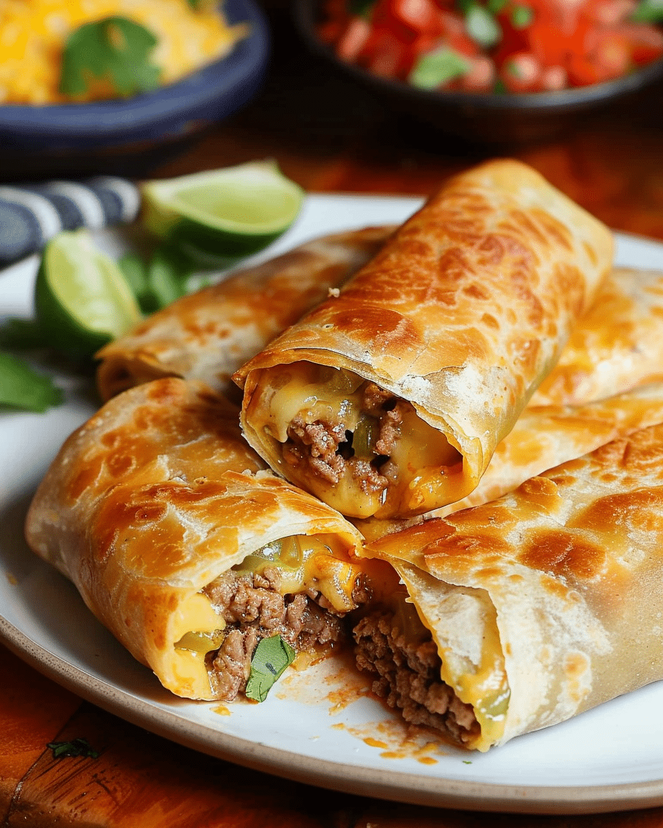 Beef and Cheese Chimichangas