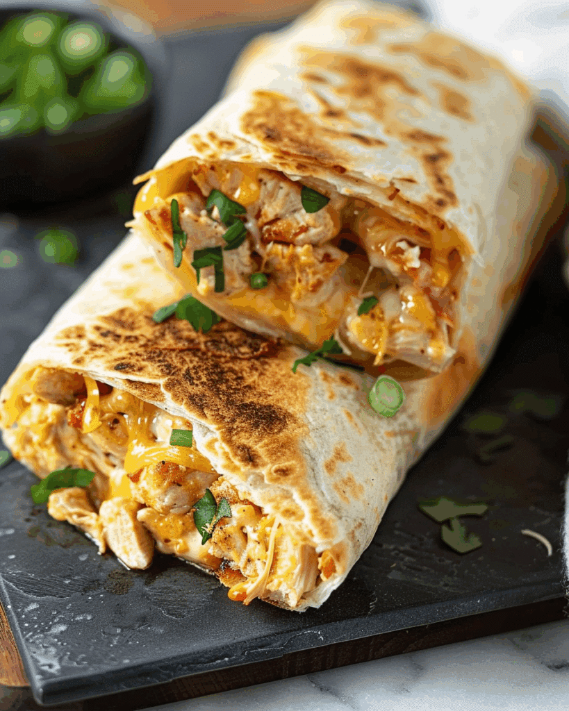Cheesy Chicken Garlic Wraps
