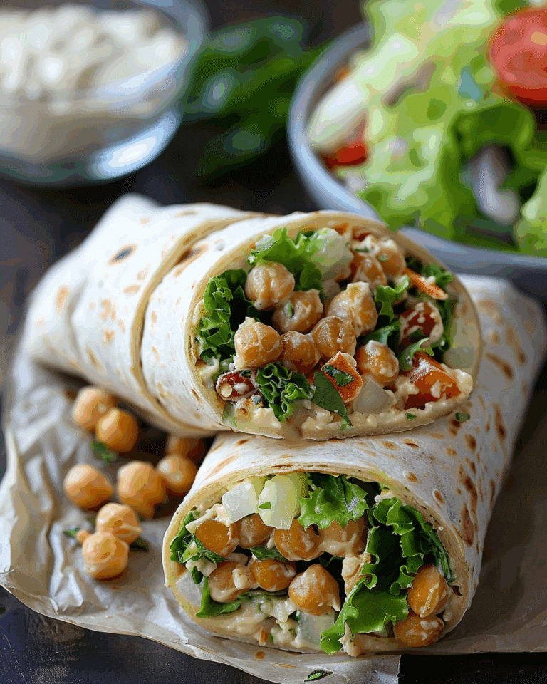 Chickpea Salad Wraps with Lemon Dressing