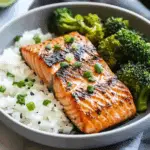 Easy Air Fryer Salmon with Broccoli