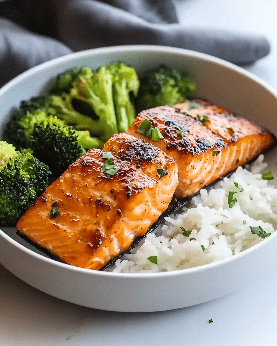 Easy Air Fryer Salmon with Broccoli