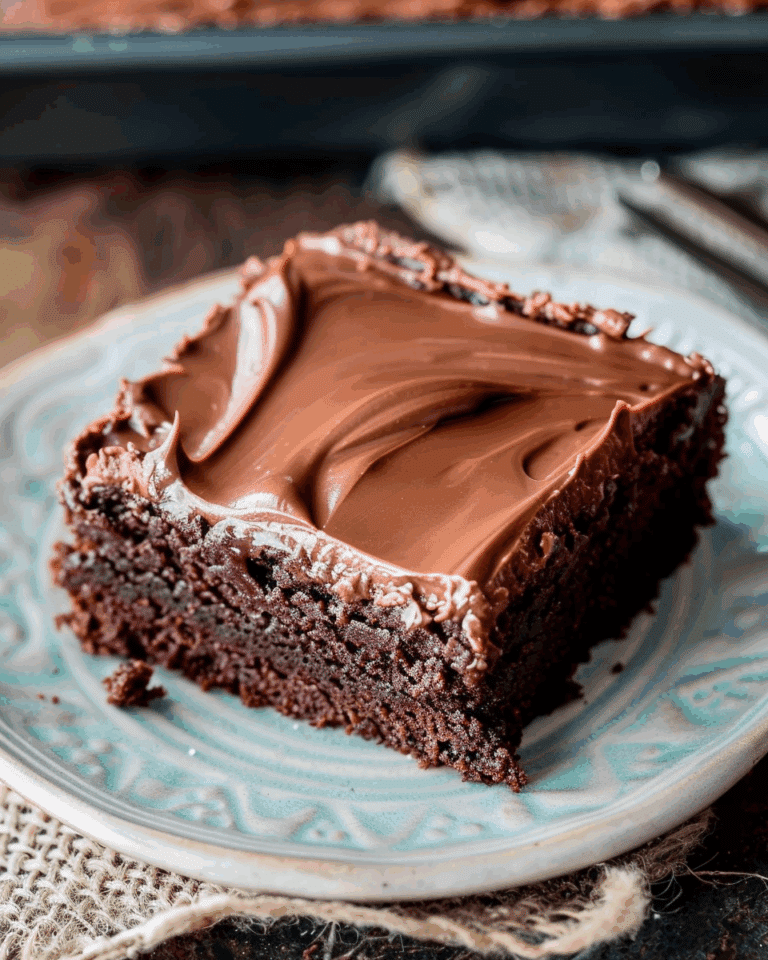 Easy Chocolate Fudge Cake with Hot Frosting