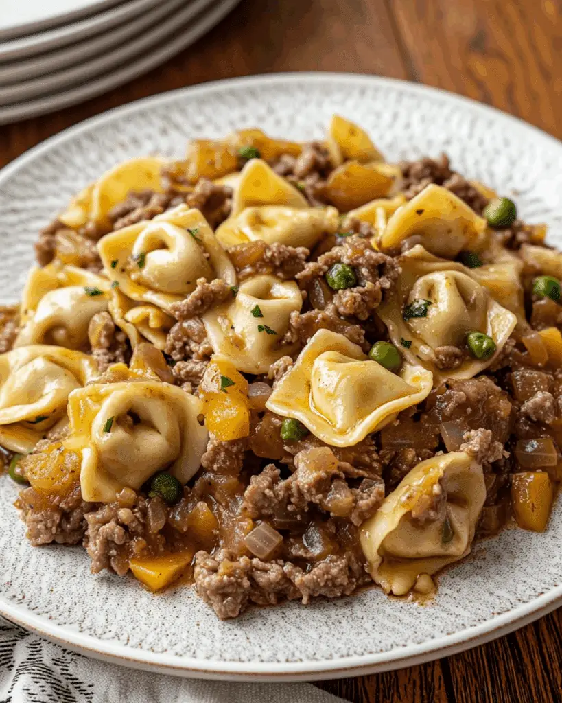 French Onion Beef and Cheese Tortellini