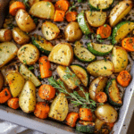 Garlic Herb Roasted Potatoes, Carrots, and Zucchini