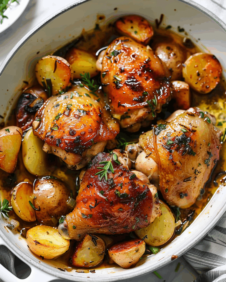 Herb-Roasted Chicken Thighs with Potatoes & Veggies