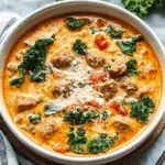 Instant Pot Keto Tuscan Soup with Turkey Sausage