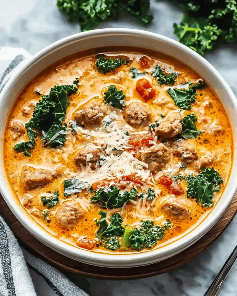 Instant Pot Keto Tuscan Soup with Turkey Sausage
