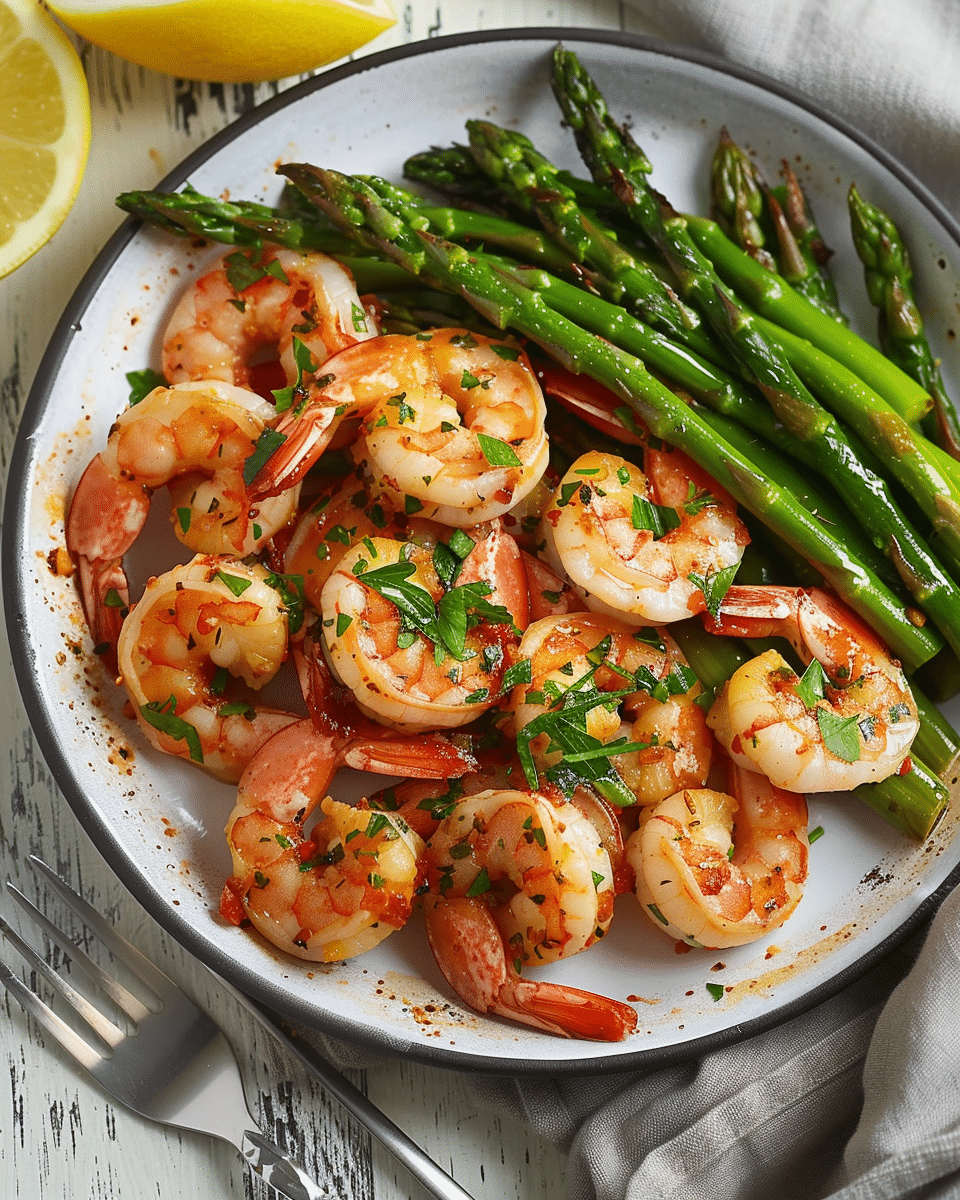 Lemon Garlic Shrimp and Asparagus