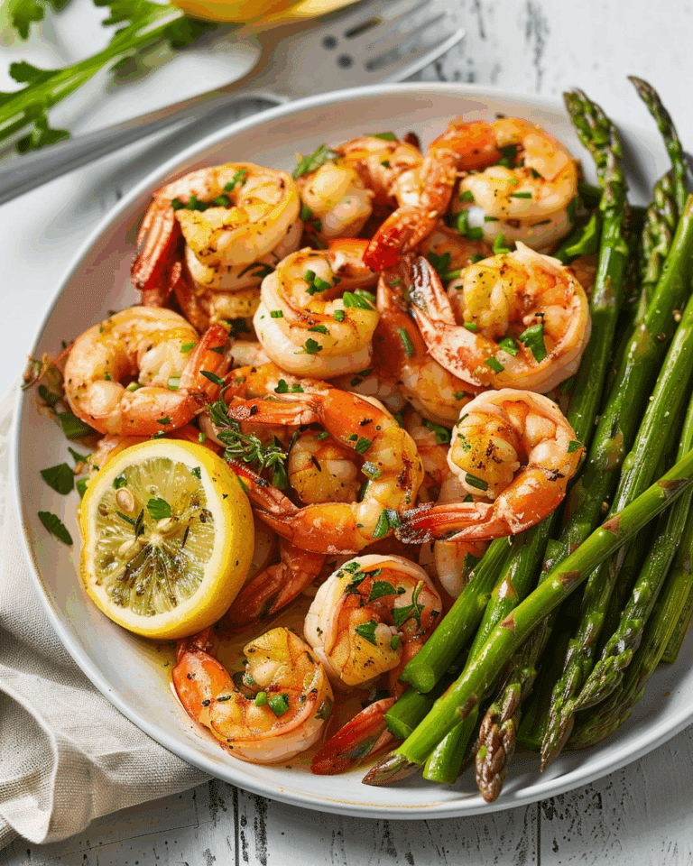 Lemon Garlic Shrimp and Asparagus