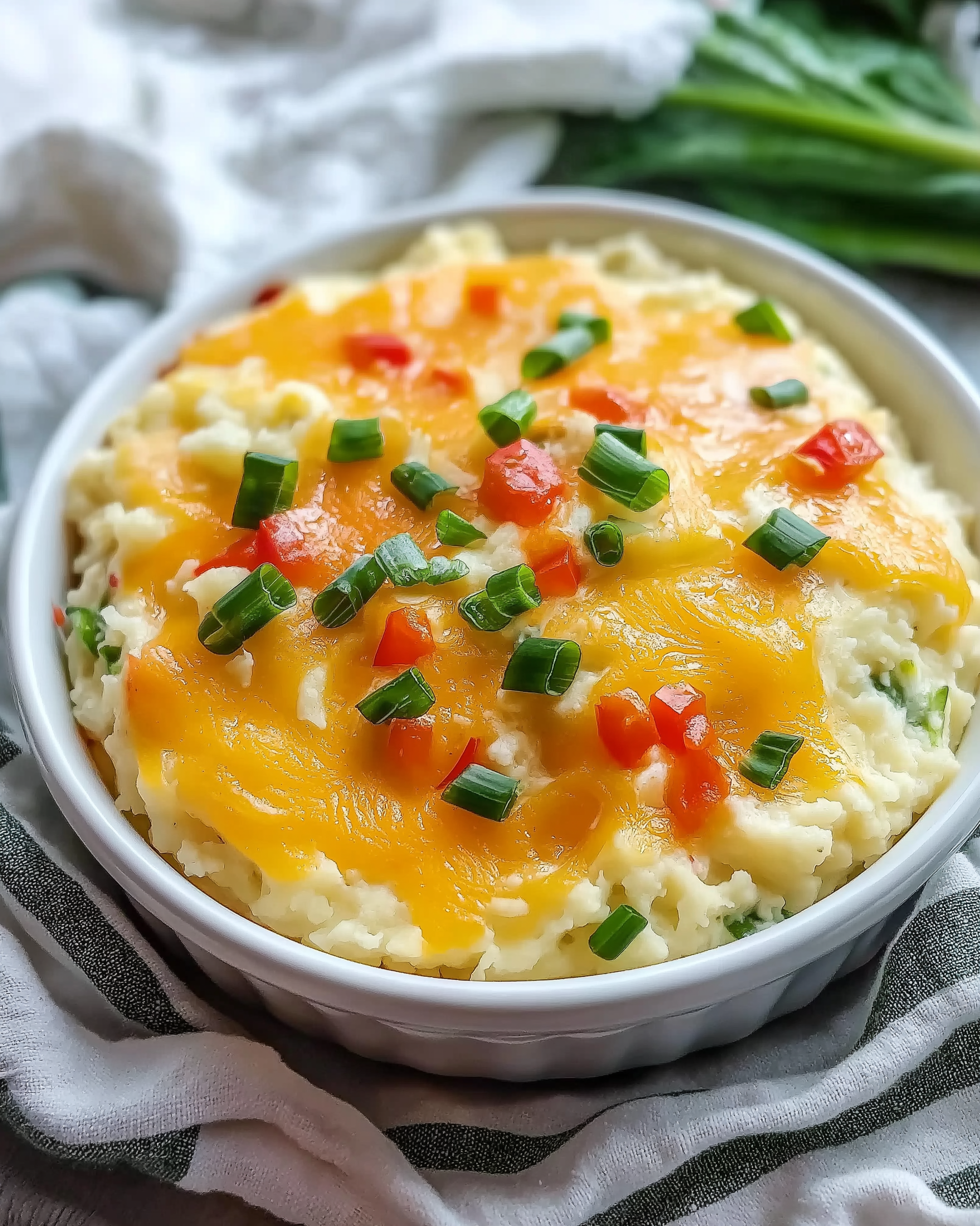 Loaded Mashed Cauliflower Casserole
