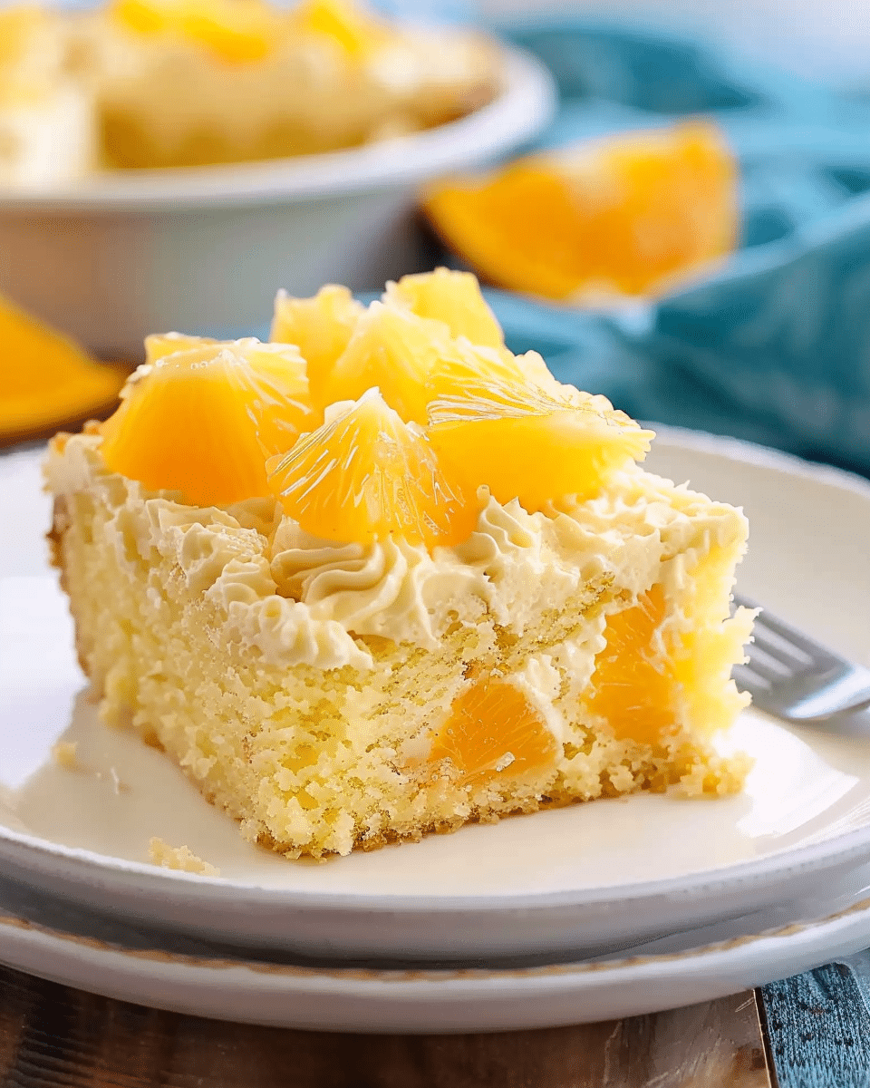 Mandarin Orange Cake with Pineapple Topping