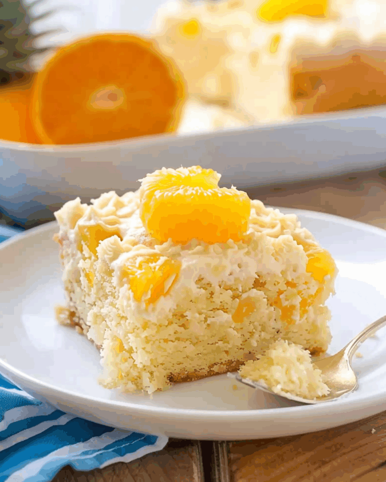 Mandarin Orange Cake with Pineapple Topping