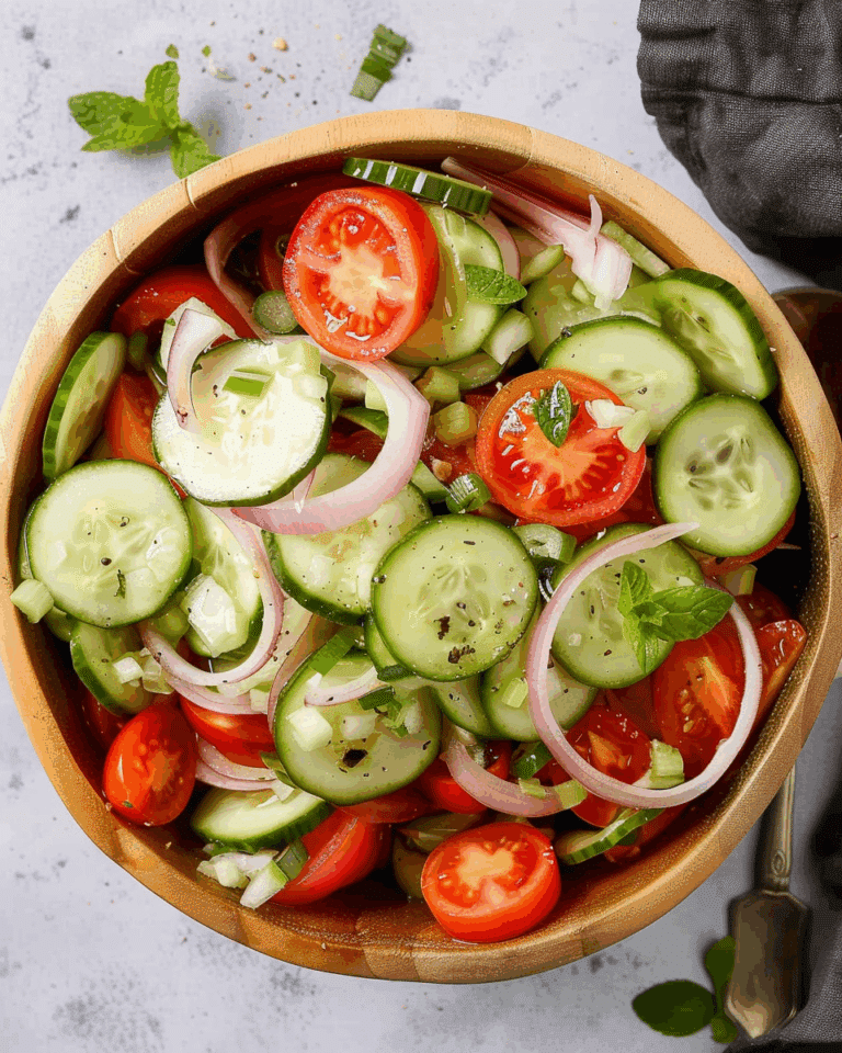 Marinated Cucumber, Onion, and Tomato Salad