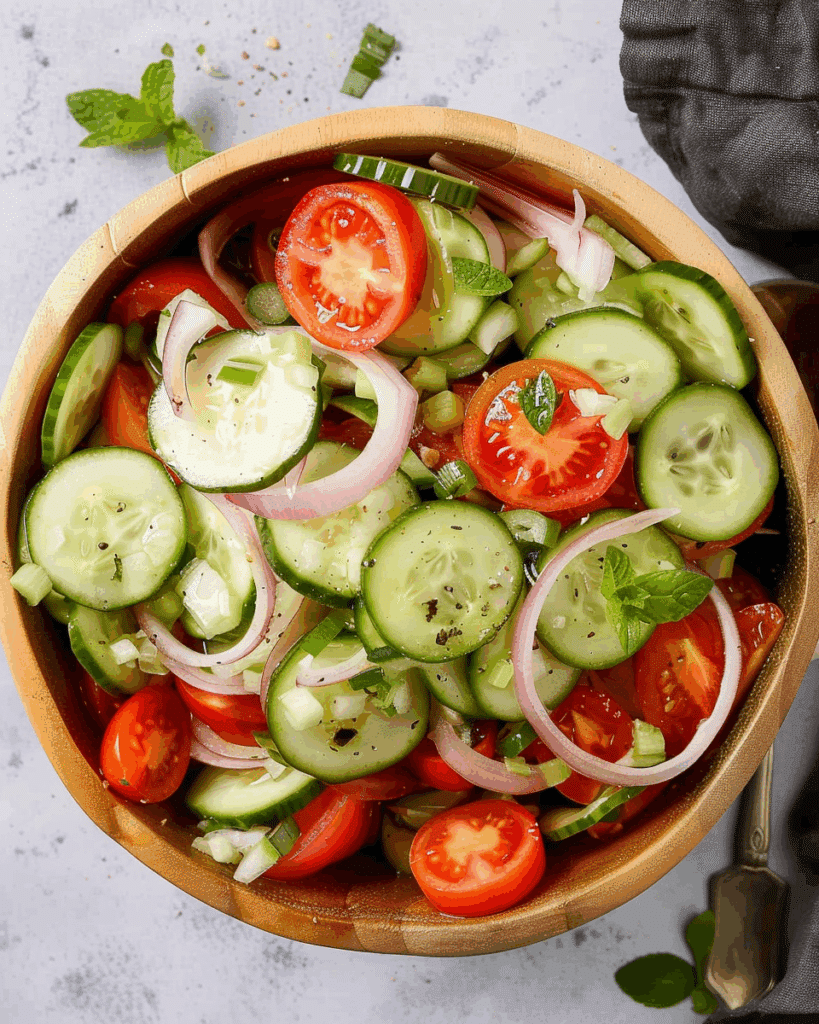 Marinated Cucumber, Onion, and Tomato Salad