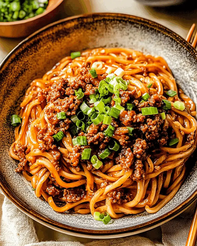 Mongolian Ground Beef Noodles