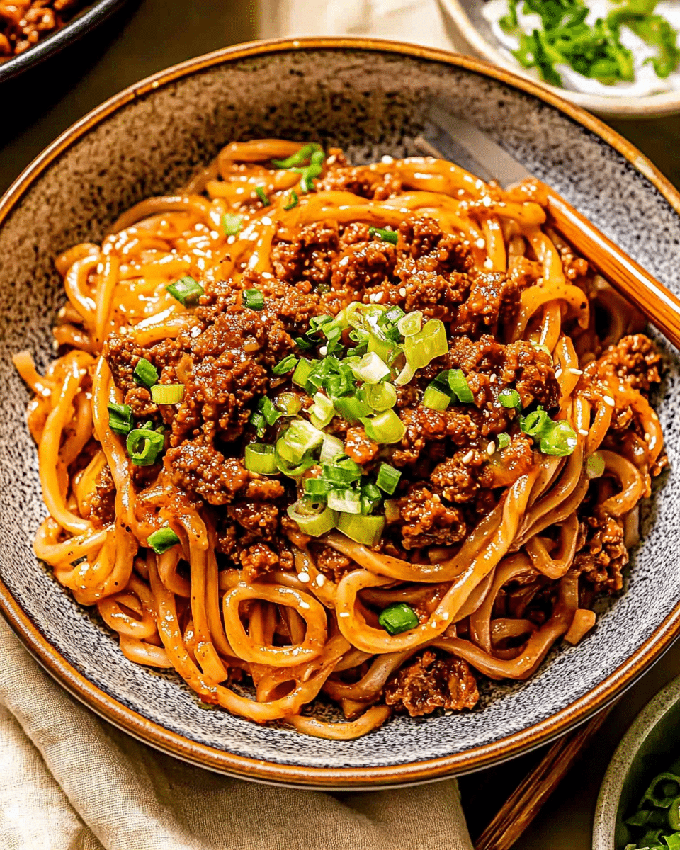 Mongolian Ground Beef Noodles