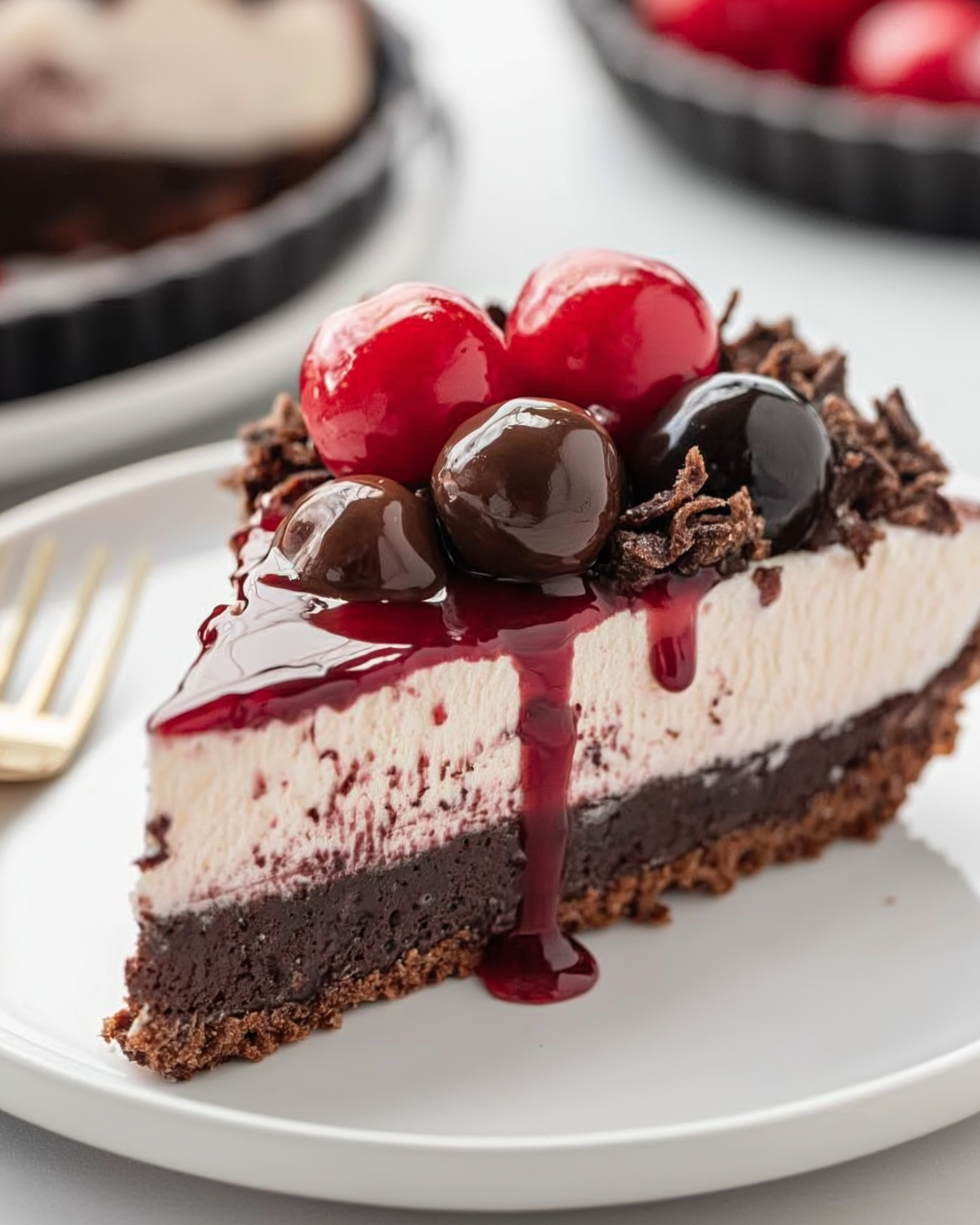 No Bake Black Forest Cheesecake