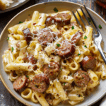 One Pot Smoked Beef Sausage Pasta