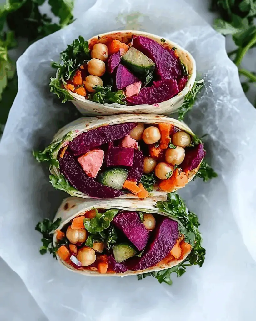 Roasted Beet Chickpea Wraps
