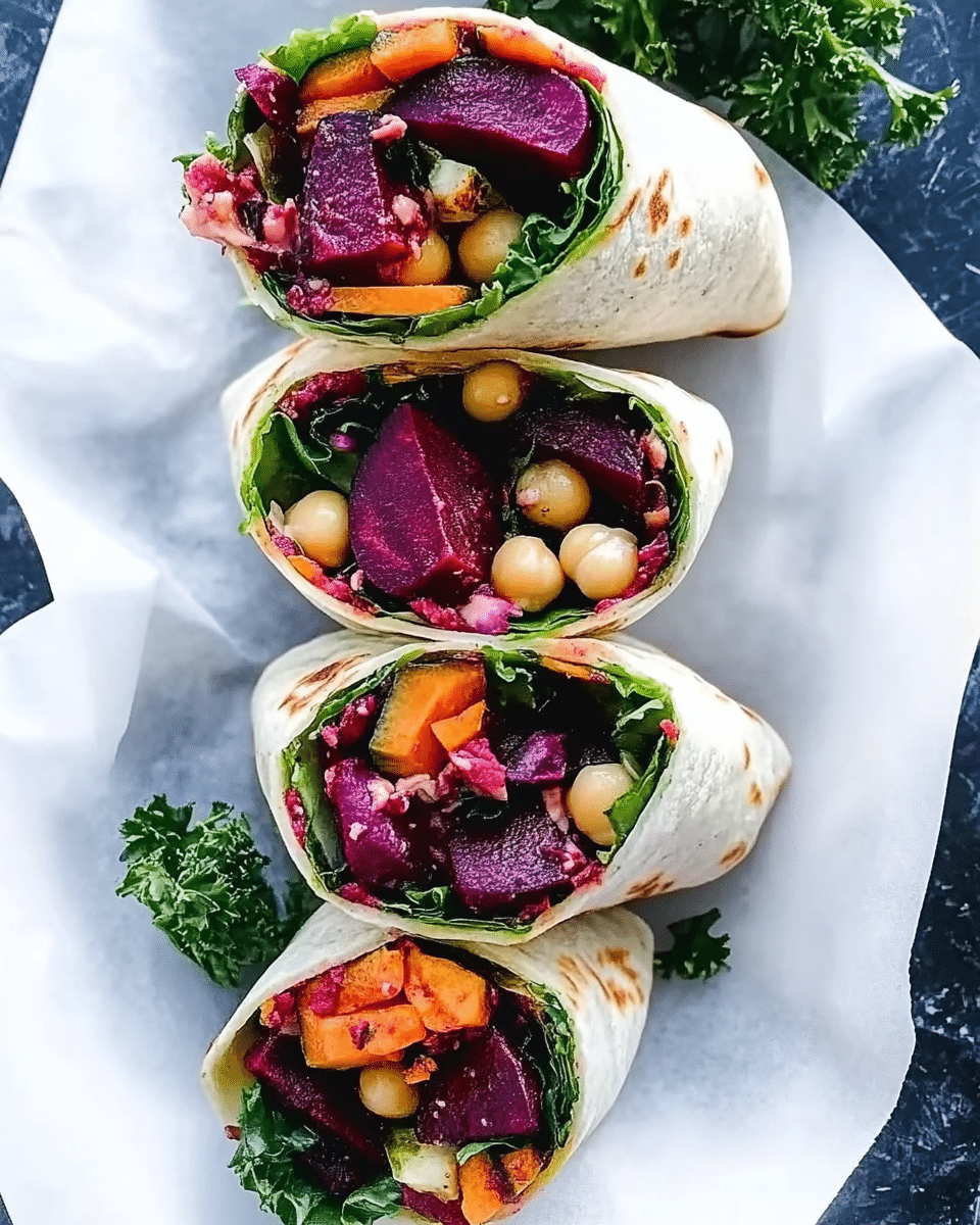 Roasted Beet Chickpea Wraps