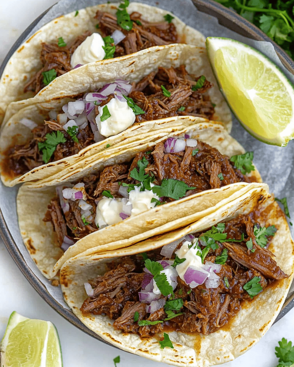 Slow Cooker BBQ Beef Brisket Tacos