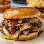 Slow Cooker BBQ Brisket Sandwich
