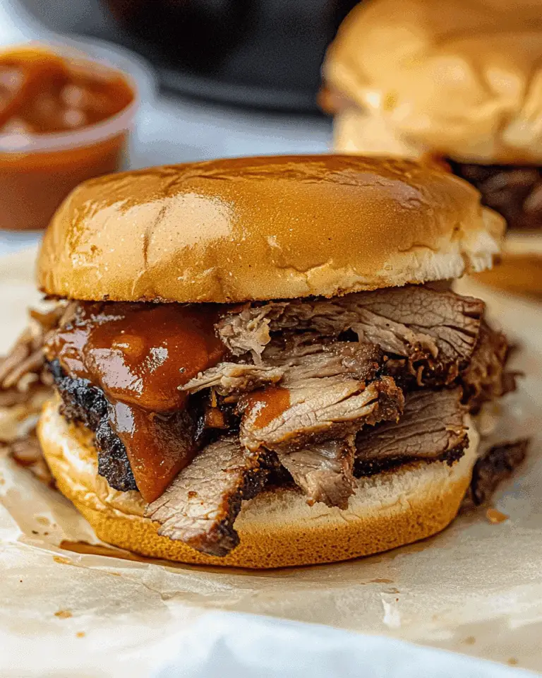 Slow Cooker BBQ Brisket Sandwich