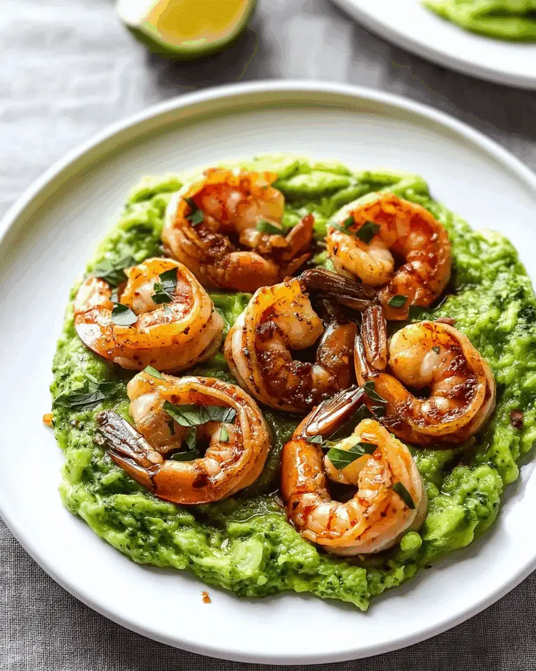 Spicy Garlic Shrimp with Broccoli Mash