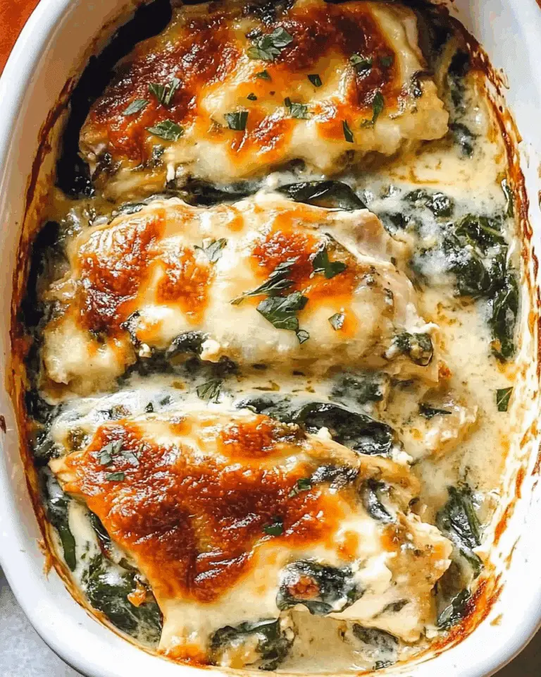 Spinach Chicken Casserole with Cream Cheese and Mozzarella