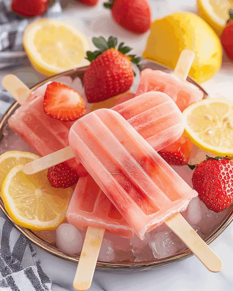 Strawberry Lemonade Popsicles