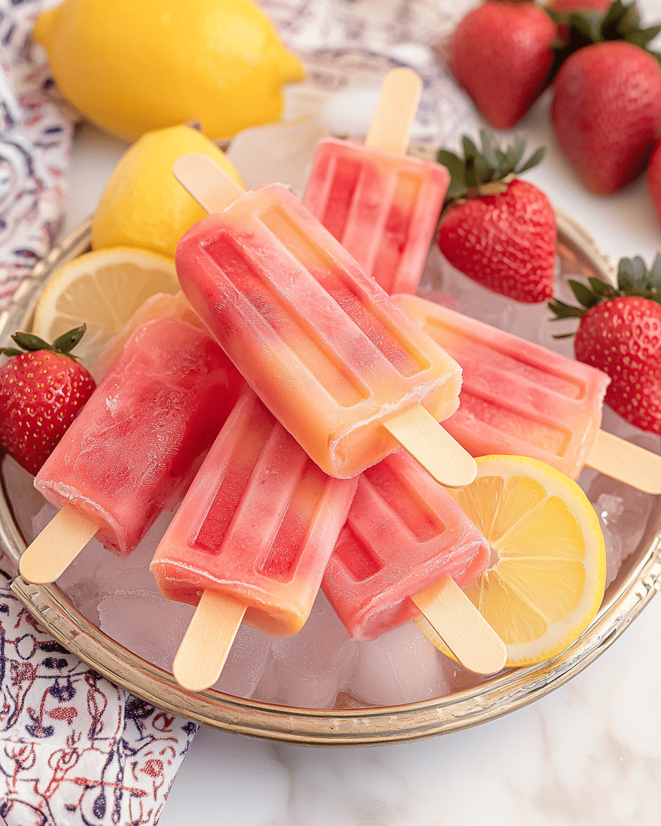 Strawberry Lemonade Popsicles