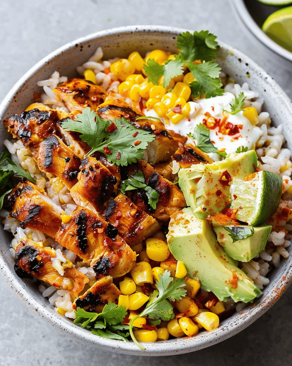 Street Corn Chicken Rice Bowl