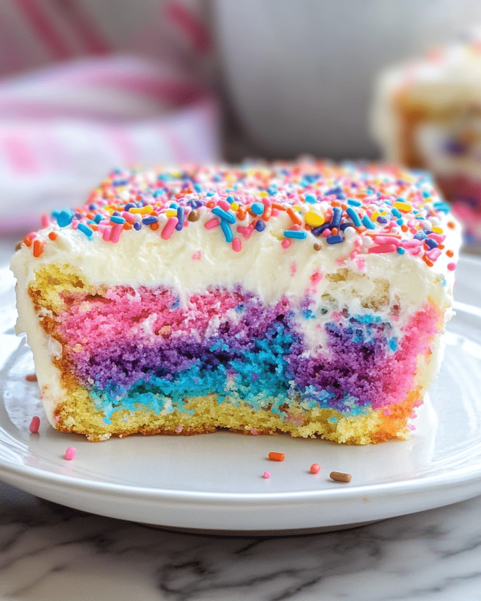 Unicorn Poke Cake