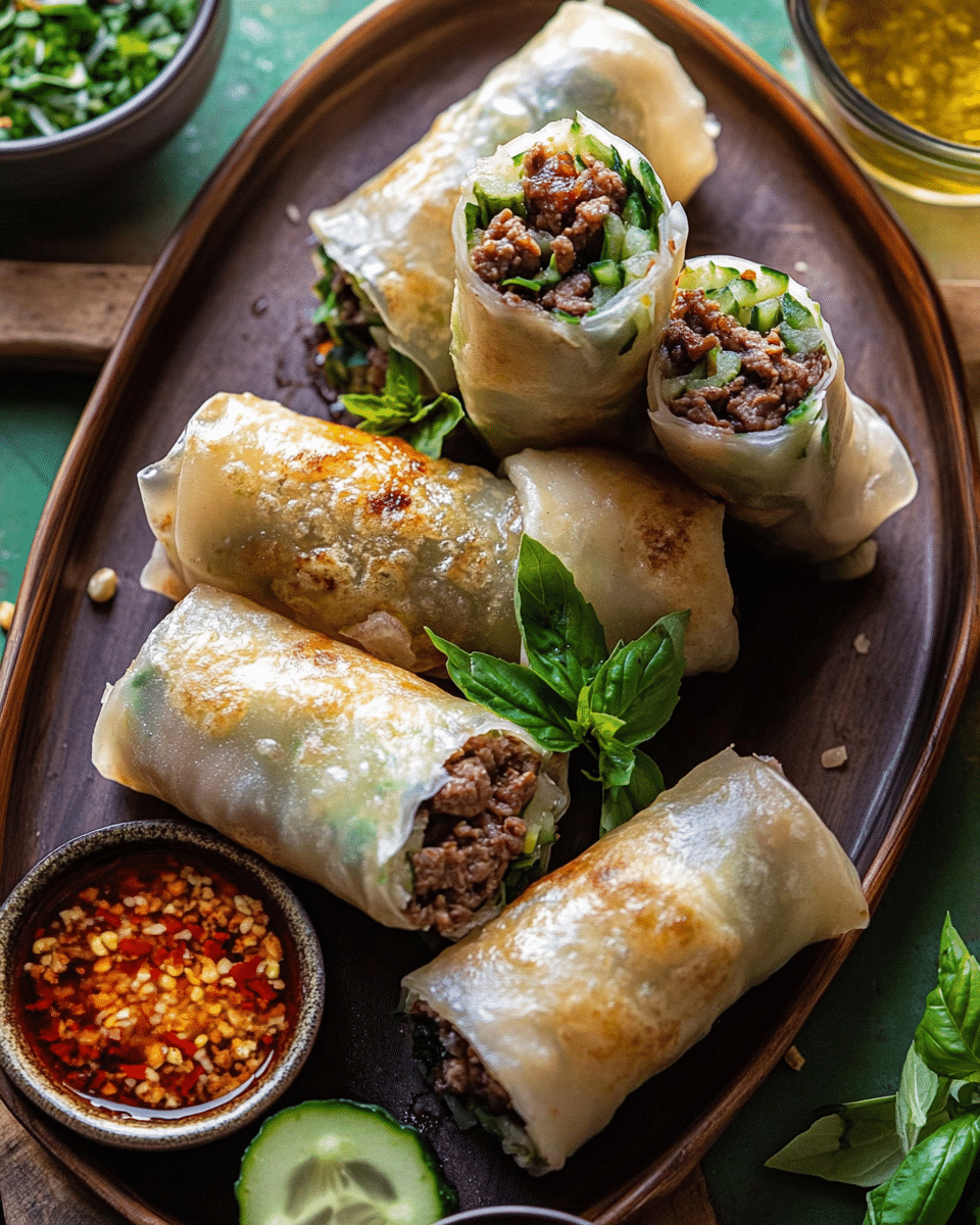 20-Minute Thai Basil Beef Rolls