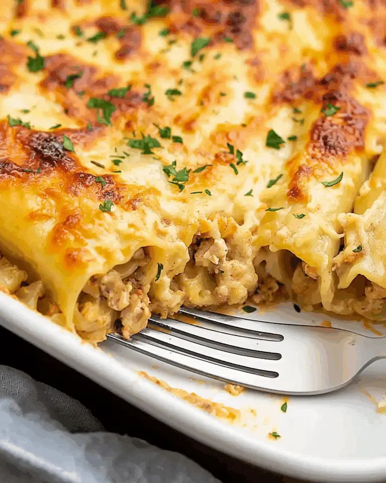 Baked Cannelloni with Sausage and Mushrooms