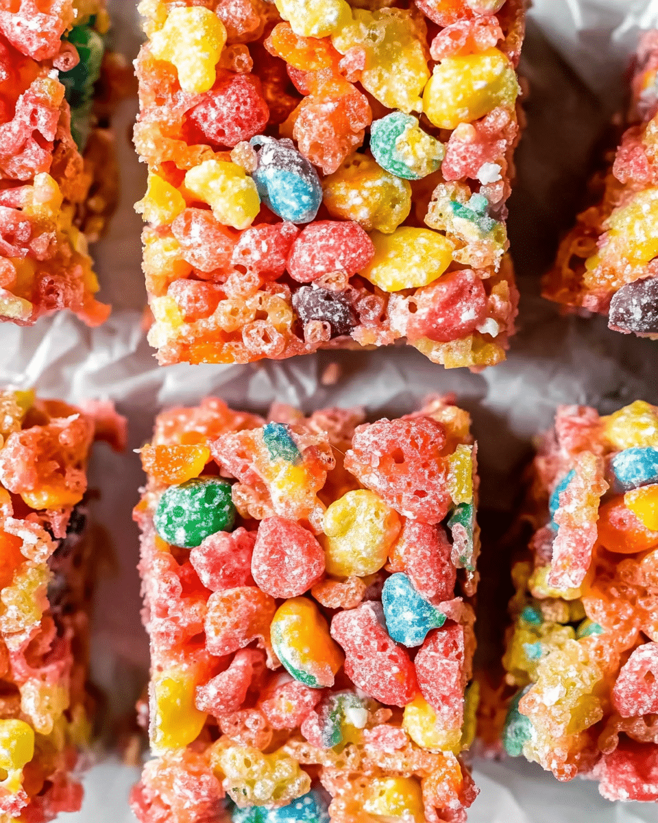 Brown Butter Fruity Pebble Rice Krispy Treats
