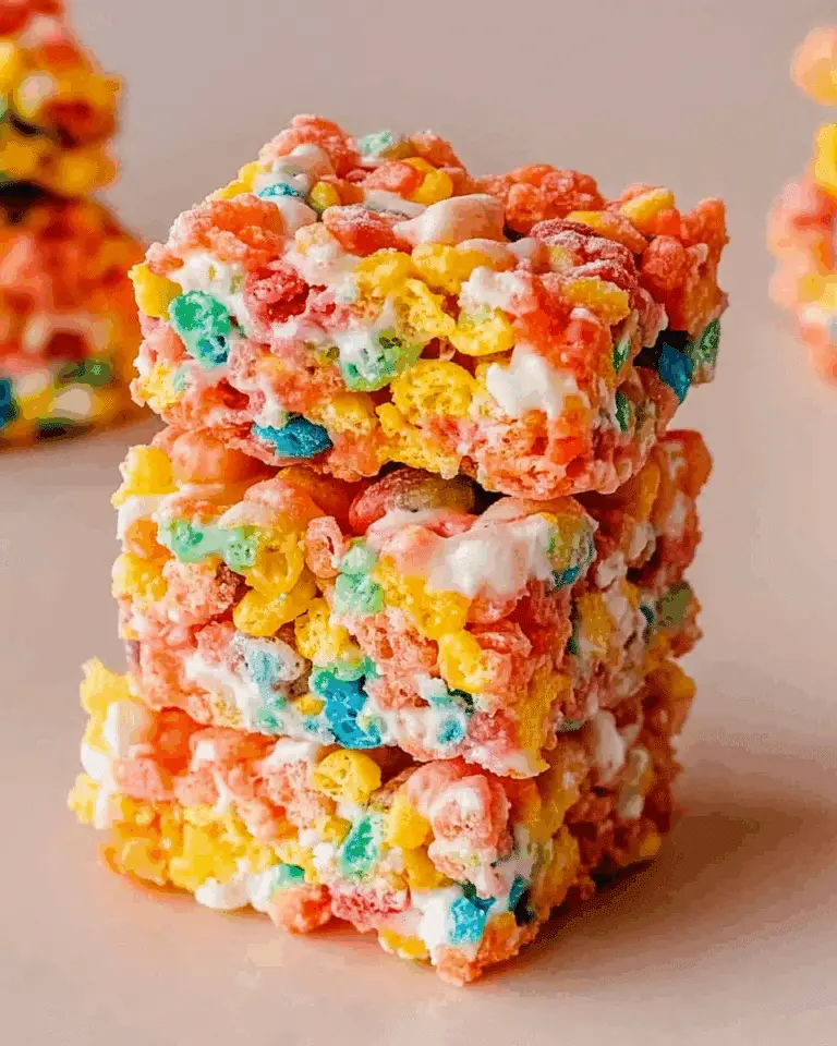 Brown Butter Fruity Pebble Rice Krispy Treats