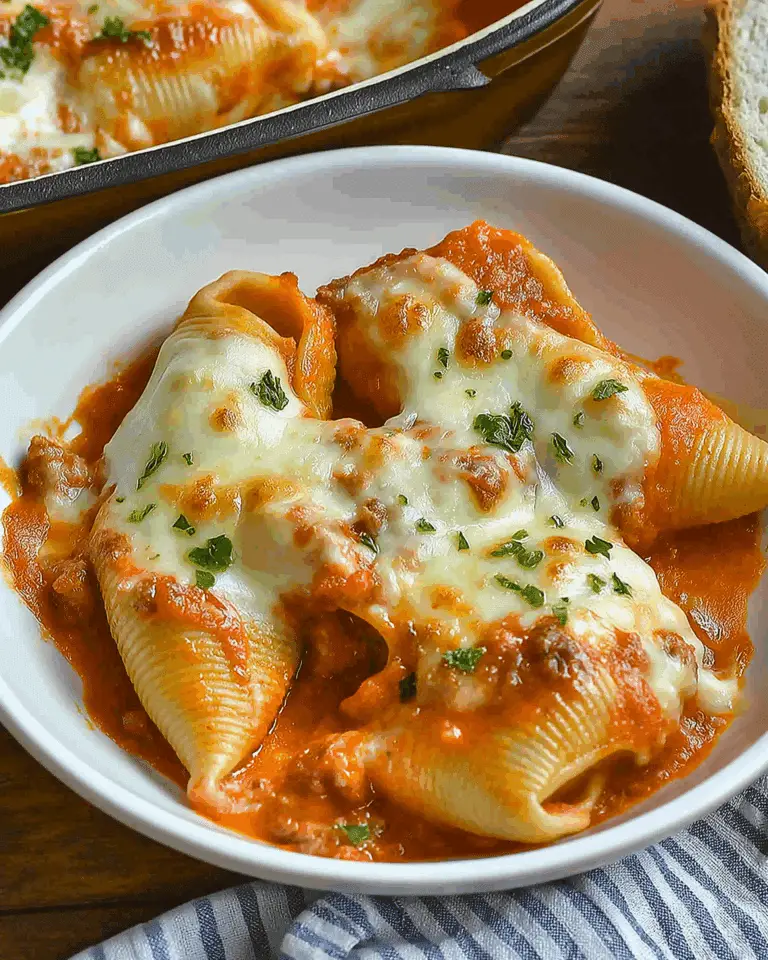 Cheese Stuffed Shells With Sausage Tomato Cream Sauce