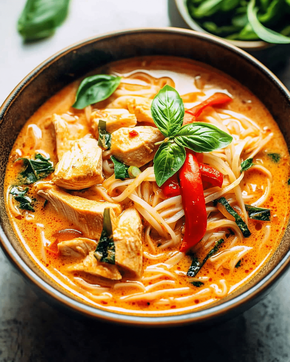 Chicken Thai Noodle Soup with Red Curry