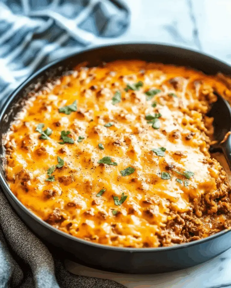 Creamy Ground Beef and Cauliflower Rice Casserole