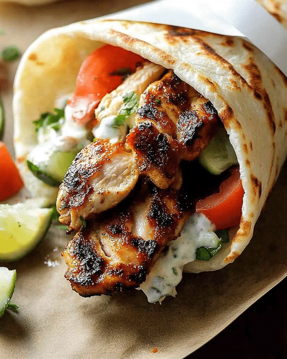 Greek Chicken Gyros with Tzatziki