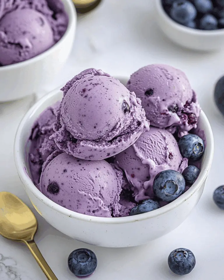 Homemade No Churn Blueberry Ice Cream