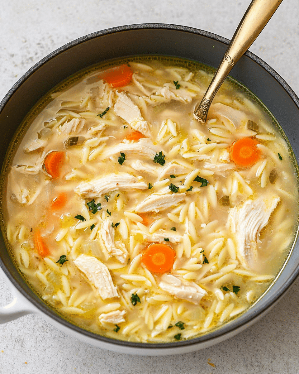 Lemon Chicken Orzo Soup