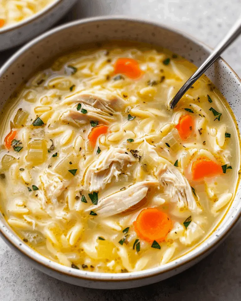 Lemon Chicken Orzo Soup