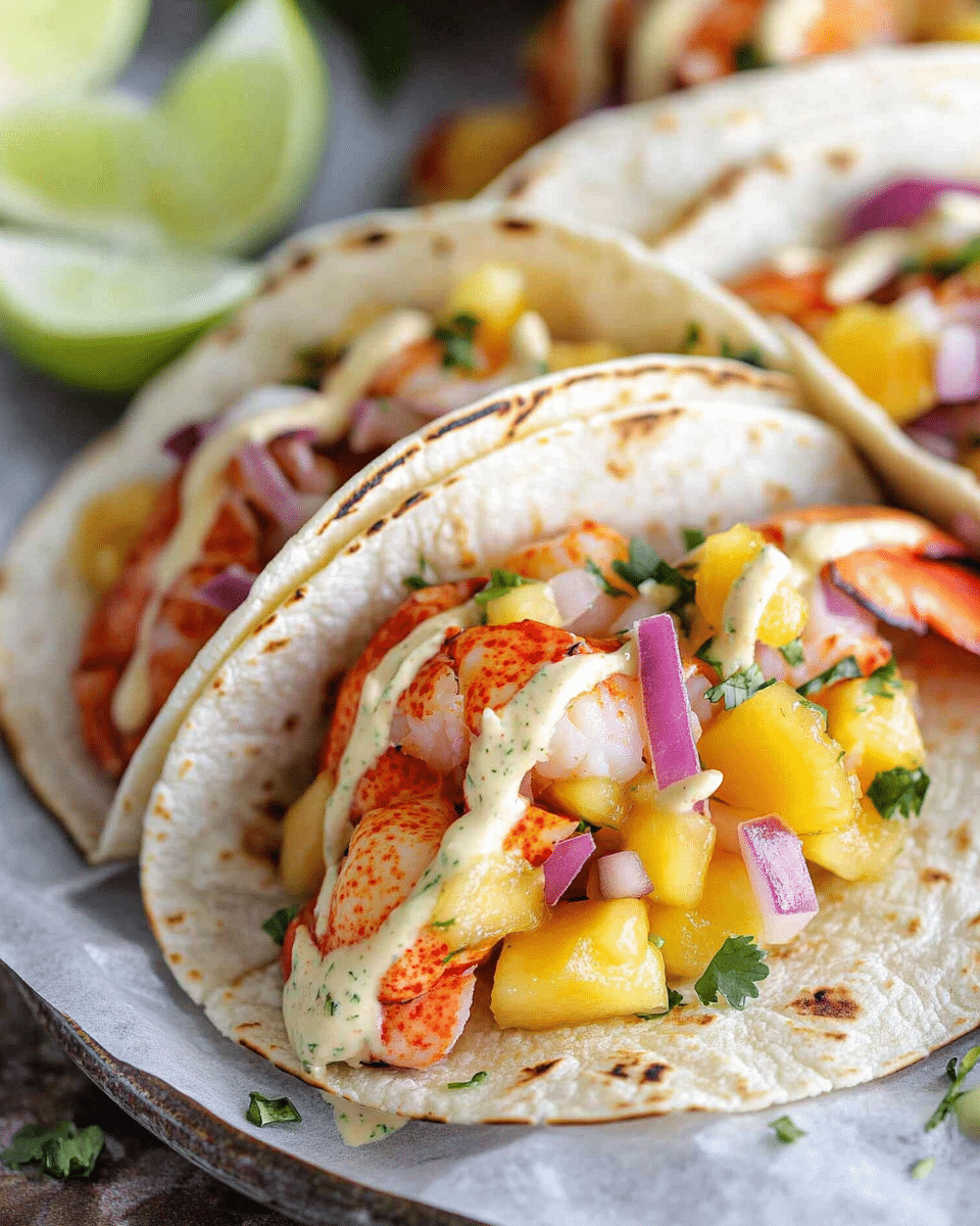 Lobster Tacos with Cilantro Lime Aioli