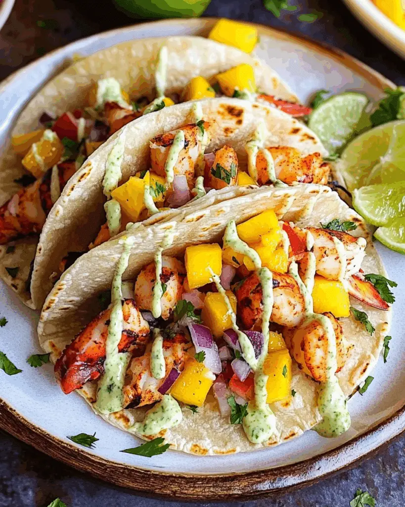 Lobster Tacos with Cilantro Lime Aioli