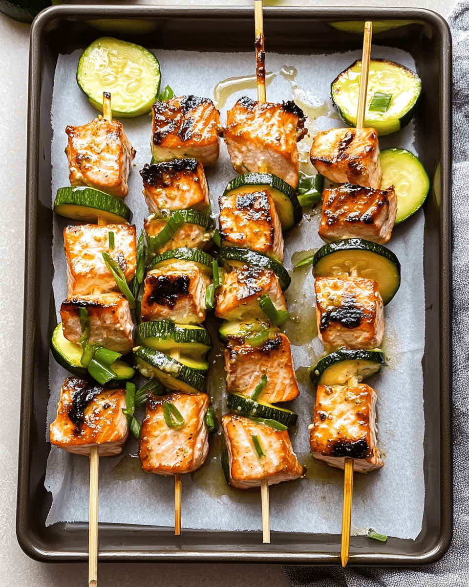 Miso Salmon Skewers