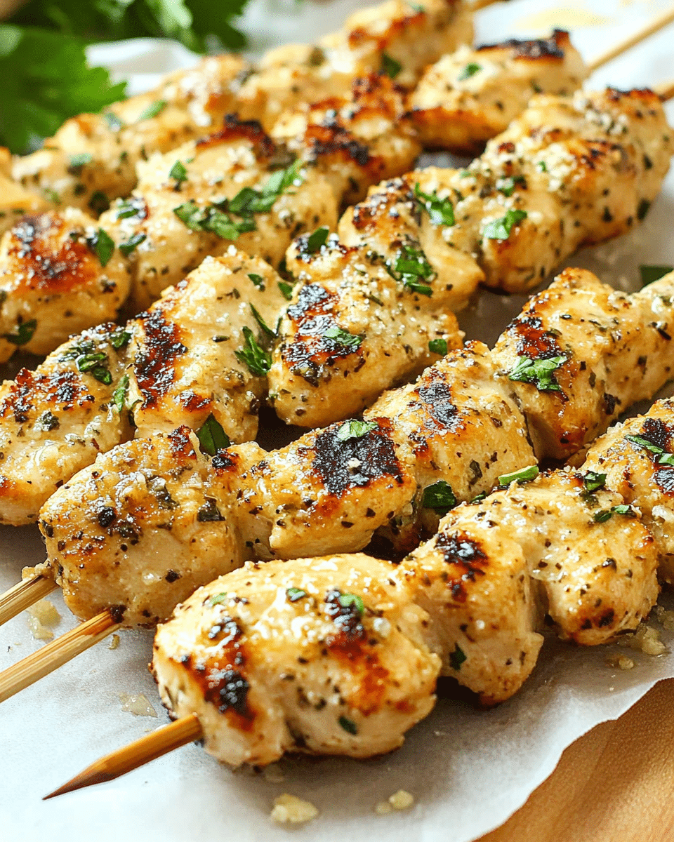Ranch Garlic Parmesan Chicken Skewers