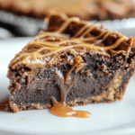 Rich and Gooey Caramel Brownie Pie