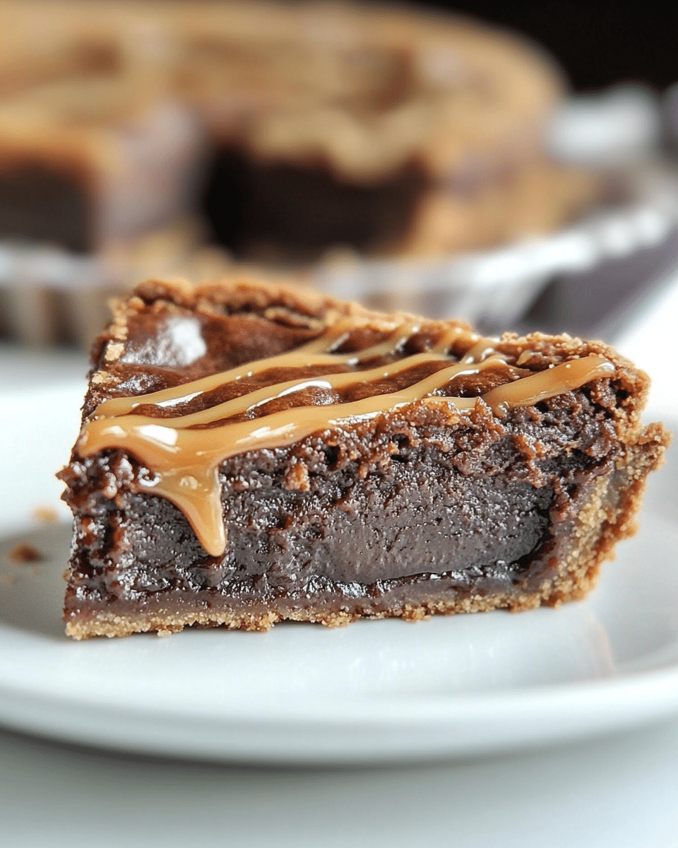 Rich and Gooey Caramel Brownie Pie